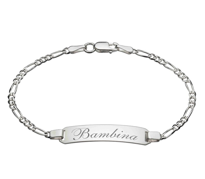 Personalized Sterling Silver Baby ID Bracelet Engraved Baby Etsy