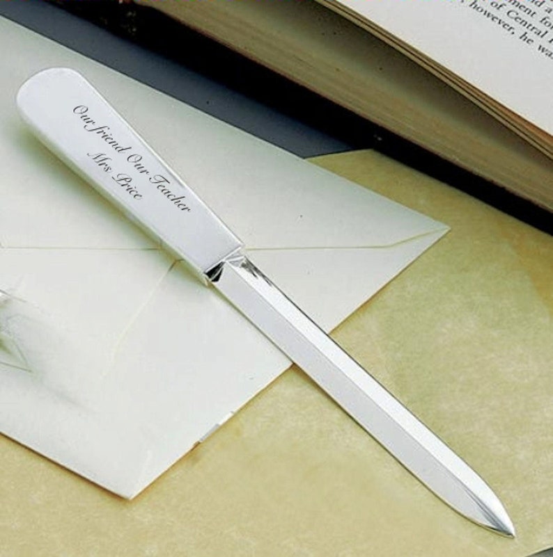Custom Engraved Silver Plated Letter Opener Engraved Free Etsy