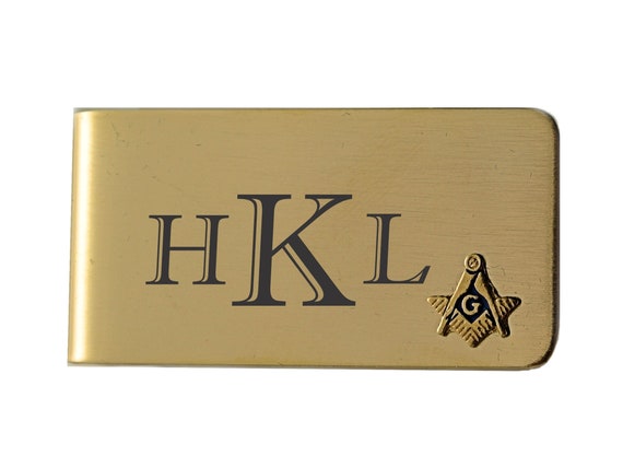 Freemason Engraved Money Clip Rose Gold Clad Luxury Case Personalised Masonic