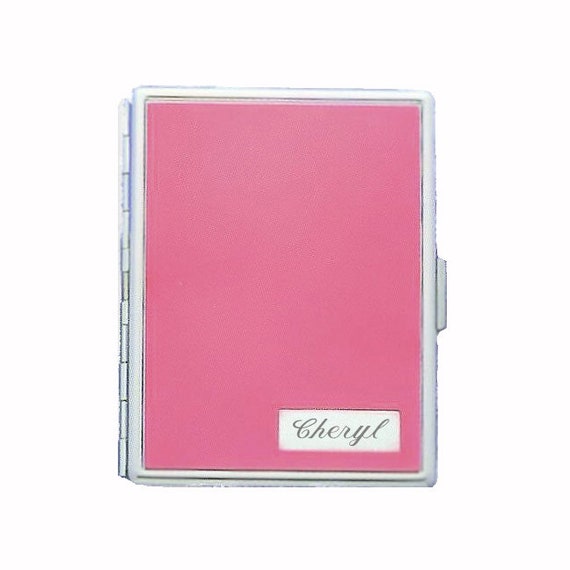 Personalized Pink Cigarette Case, Custom Engraved Monogram Gift For Smoker