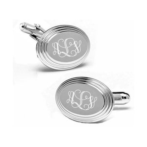 Personalized Cufflinks, Engraved Cufflinks, Silver Cufflinks, Monogrammed Cufflinks, Custom Cufflinks, Groomsman Gifts - Buy 6 Get 7th Free
