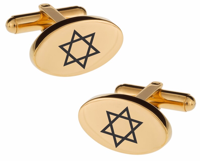 Engraved Gold Star of David Cufflinks Jewish Star Cufflinks Etsy