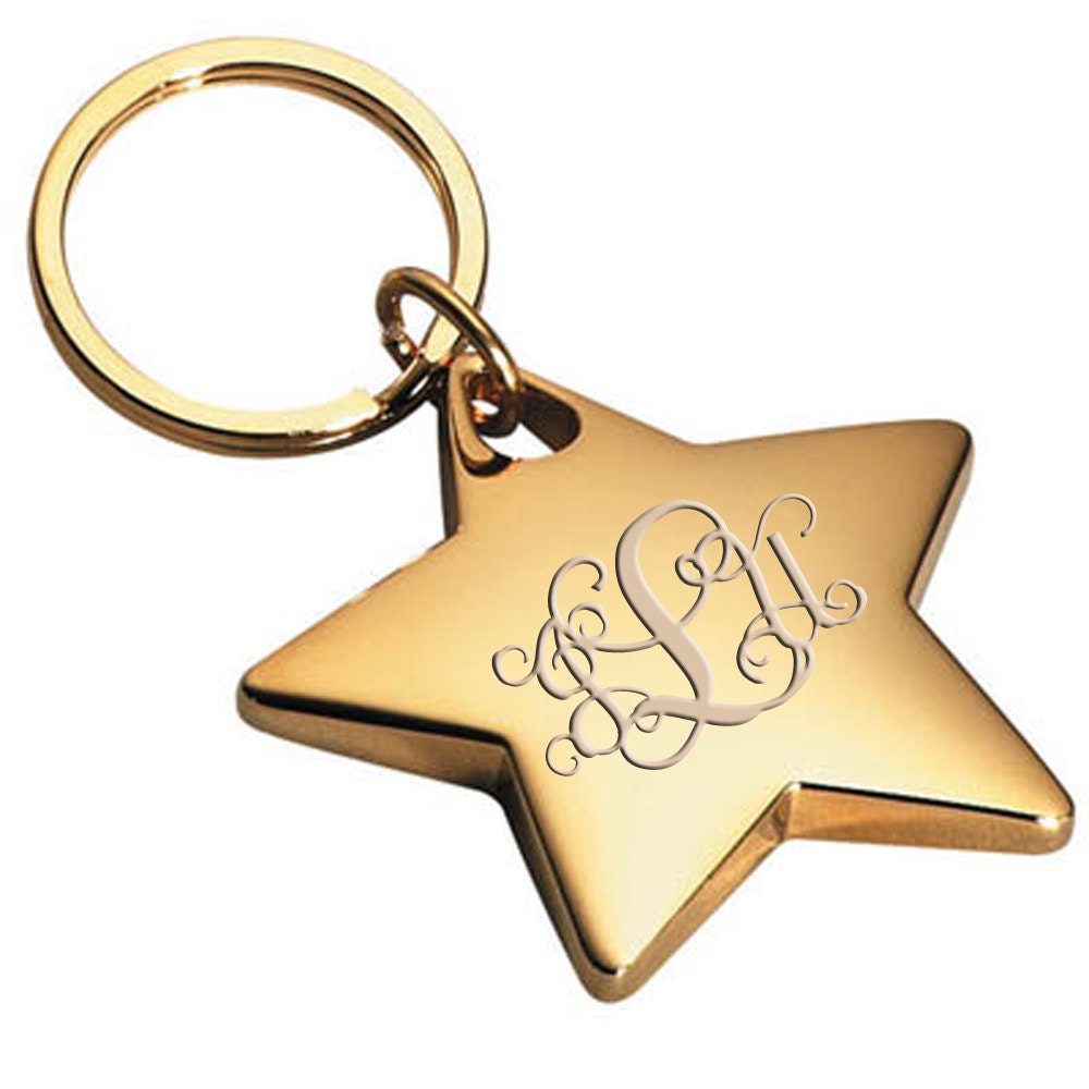 Personalized Gold Star Keychain Engraved Free - Etsy