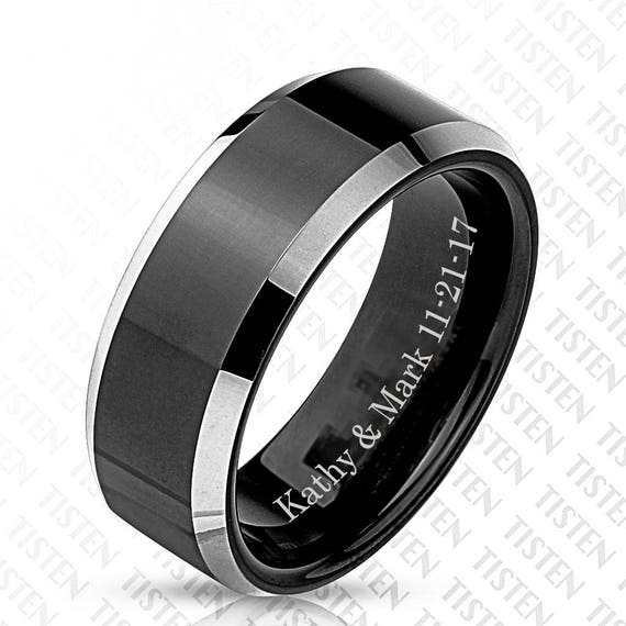 black ring engraved