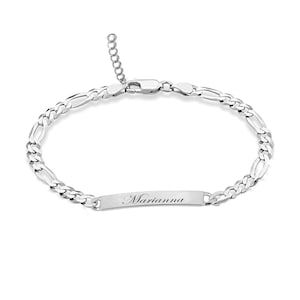 Personalized Sterling Silver Bracelet, 6 inches with 1 inch extension Bracelet, Custom Engraved Bracelet, Engraved Silver Bracelet