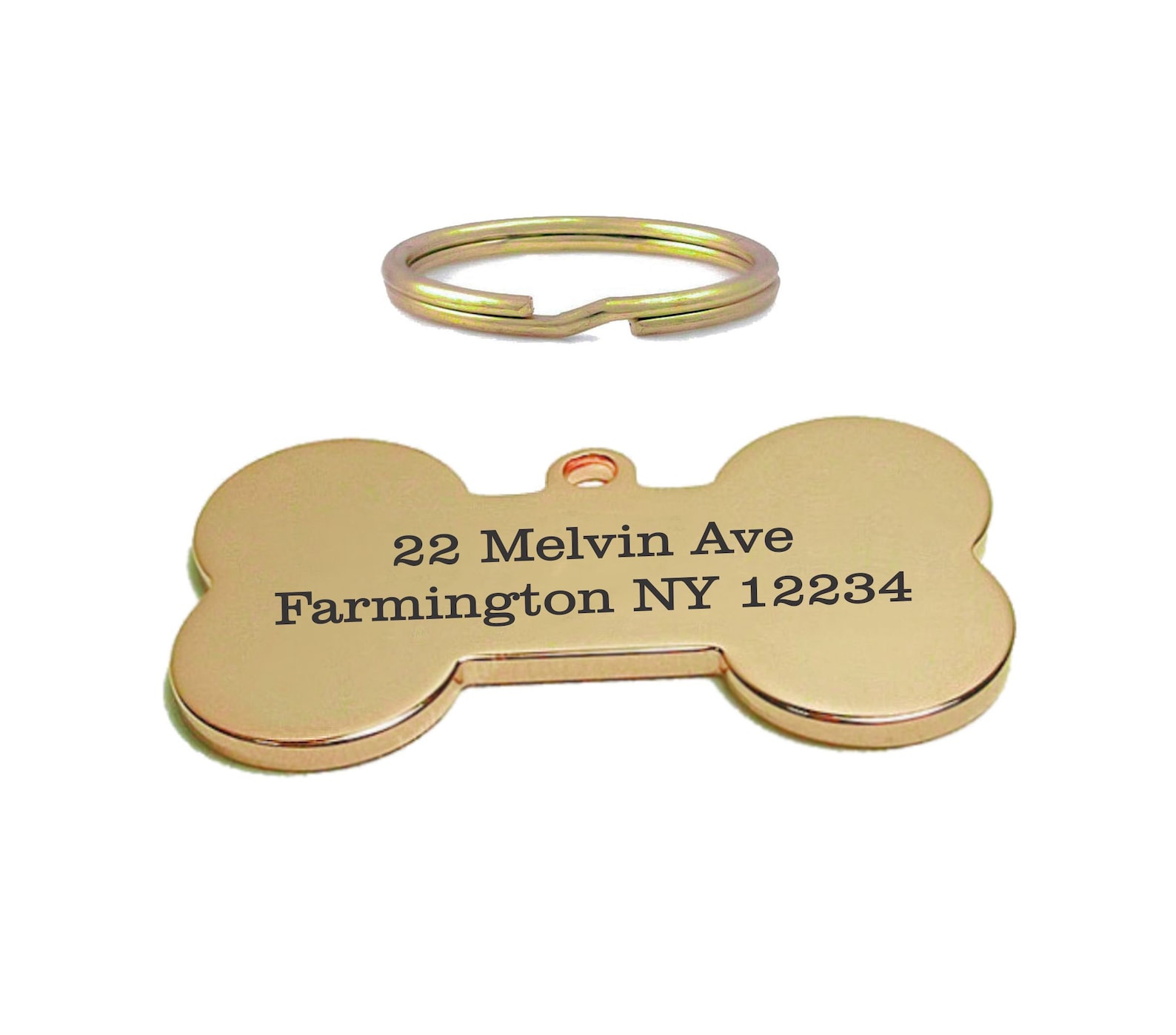 Personalized Gold Dog Bone Pet Tag Engraved Dog Tags Custom Etsy