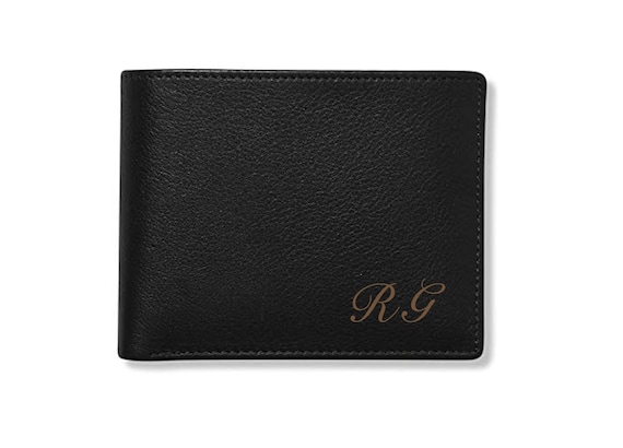 Personalized Black Leather Men's Bi Fold Groomsmen - Etsy