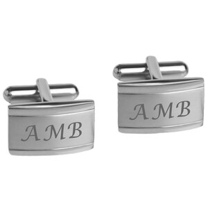 Personalized Cufflinks Engraved Cufflinks Silver Cufflinks Monogrammed Gift For Him Groomsman Gift Best Man Wedding Gifts Buy 6 Get 7th Free image 4