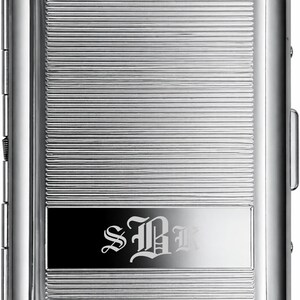 Personalized Silver Single-Sided Cigarette Case, Engraved Stainless Steel Gift For Smoker