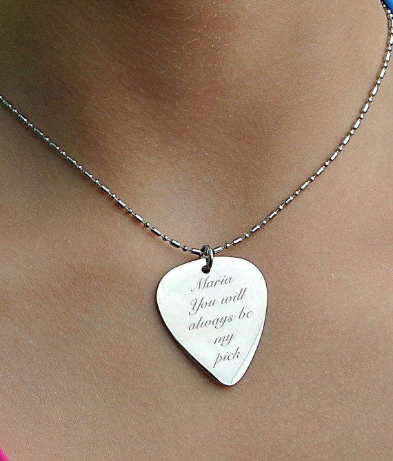 Personalized Guitar Pick Guitar Pick Necklace -