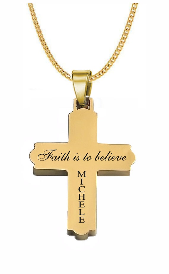 Love Jewelry Personalized Stainless Steel Mens Cross Pendant for Father  Christian Bible Verse Engraved Necklace Pendant (Black_60cm Chain) |  Amazon.com