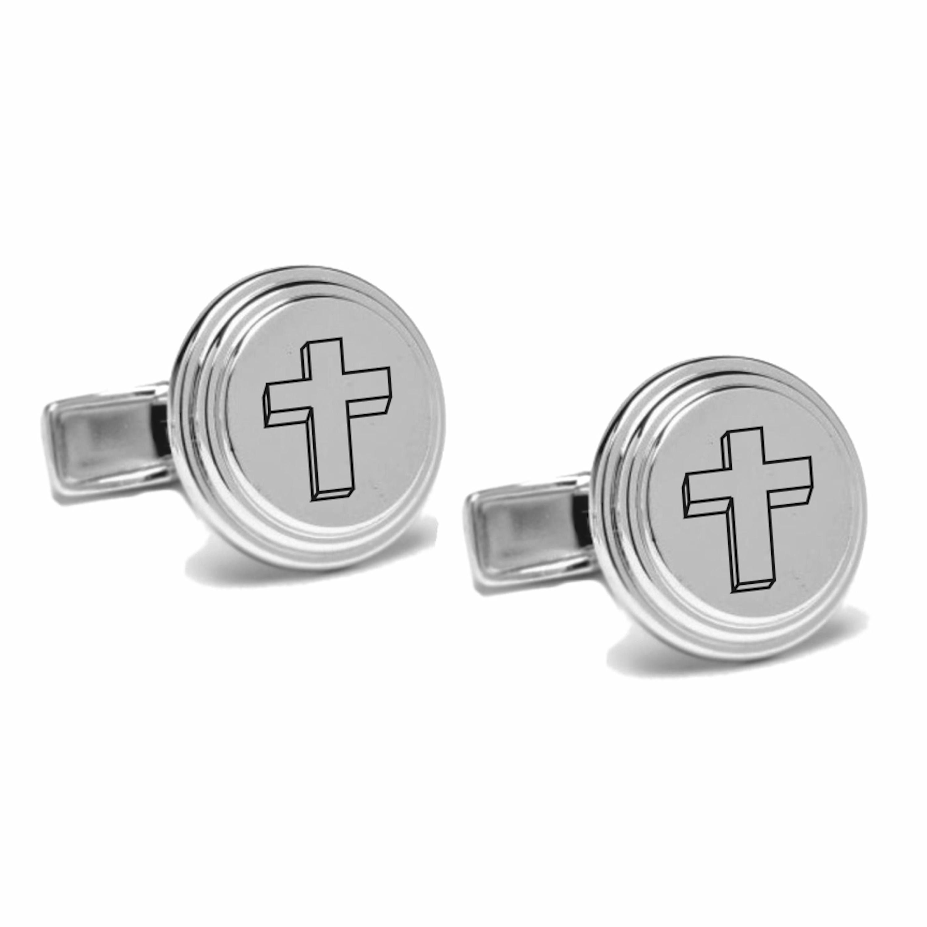 Silver cross cufflinks sale