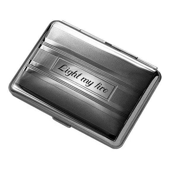 2pcs Cigarette Case Made Of Light Metal With Black Imitation Leather  Cigarette Cases