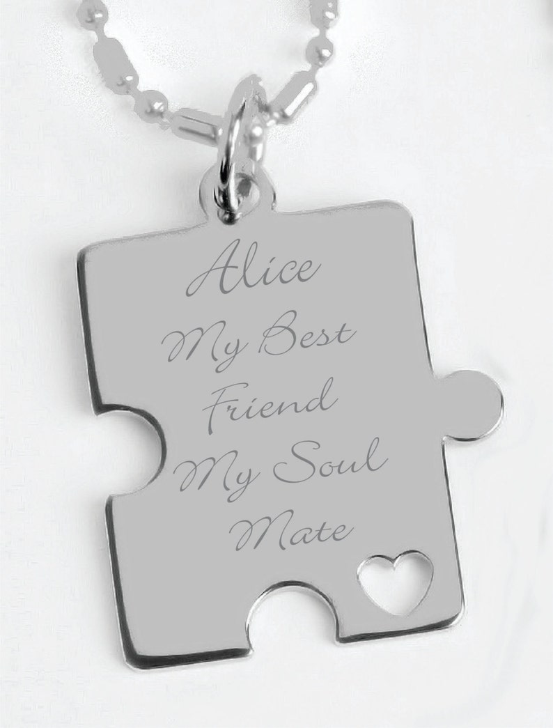 Puzzle Piece Necklace Best Friends Necklace Couple Etsy