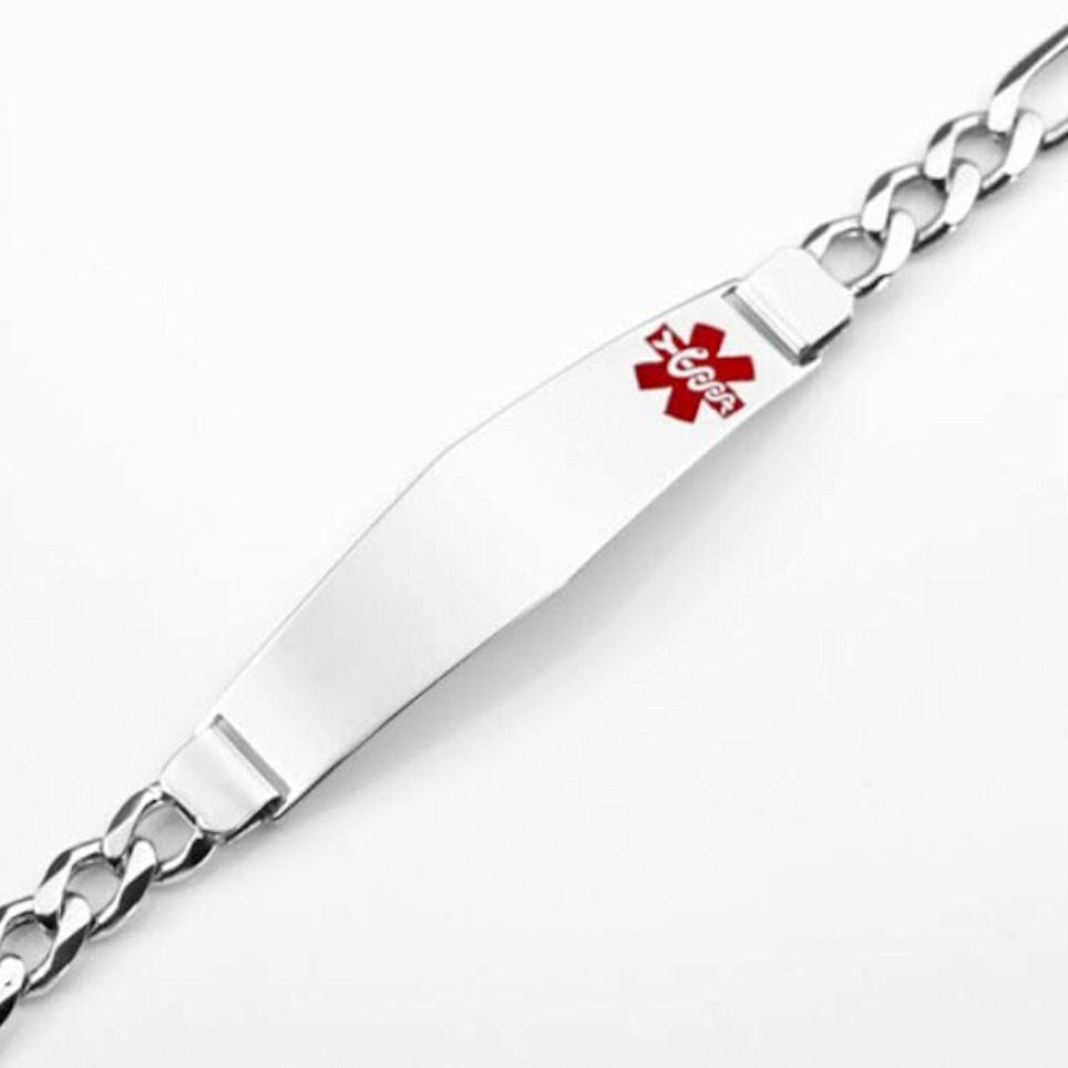 Engraved Medical Alert Bracelet Silver Medical Alert ID Etsy