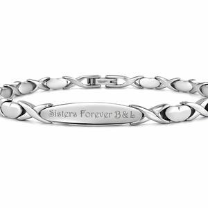 Engraved Dainty Minimalist Heart Bracelet, Silver Small Wrist' XOXO Bracelet,  Bracelet, Girls Dainty Personalized Heart Bracelet