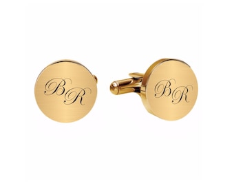 Personalized Cufflinks, Engraved Cufflinks, Gold Cufflinks, Custom Cufflinks, Groomsmen Gifts, Gifts For Him, Dad Gifts, Buy 6 Get 7th Free