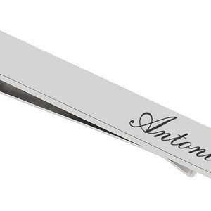 Personalized Tie Bar Engraved Tie Clip Silver Tie Clip Custom Tie Bar Gift For Groom Groomsman Best Man Wedding Favors Buy 6 Get 7th Free image 3