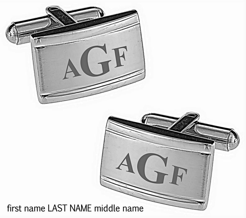 Personalized Cufflinks Engraved Cufflinks Silver Cufflinks Monogrammed Gift For Him Groomsman Gift Best Man Wedding Gifts Buy 6 Get 7th Free image 7