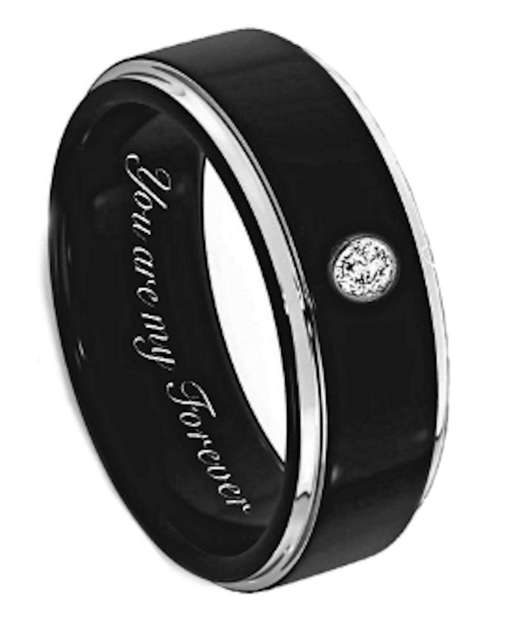 Black cheap engraved rings