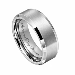 Personalized Two-Tone Tungsten Ring – Custom Engraved Wedding Band, Comfort Fit, Scratch Resistant