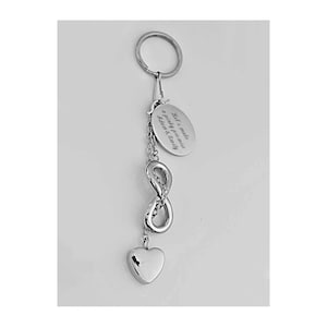 Personalized Infinity Heart Keychain, Engraved Infinity Keychain, Friendship Keychain, Infinity Keyring, Heart Keyring, Valentine&#39;s Day Gift