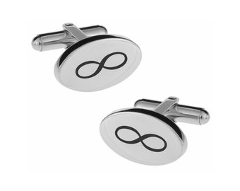 Engraved Silver Infinity Cufflinks - Forever Love Cufflinks - Cufflinks - Infinity Jewelry - Groomsman Gifts - Buy 6 Get 7th Free