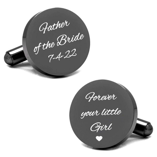 Personalized Cuff links, Engraved Cufflink, Gunmetal Cufflinks, Custom Cuff links, Groomsmen Gifts, Dad Gifts, Buy 6 Get 7th Free