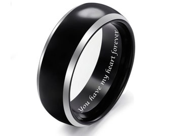 Black Titanium Ring | Etsy