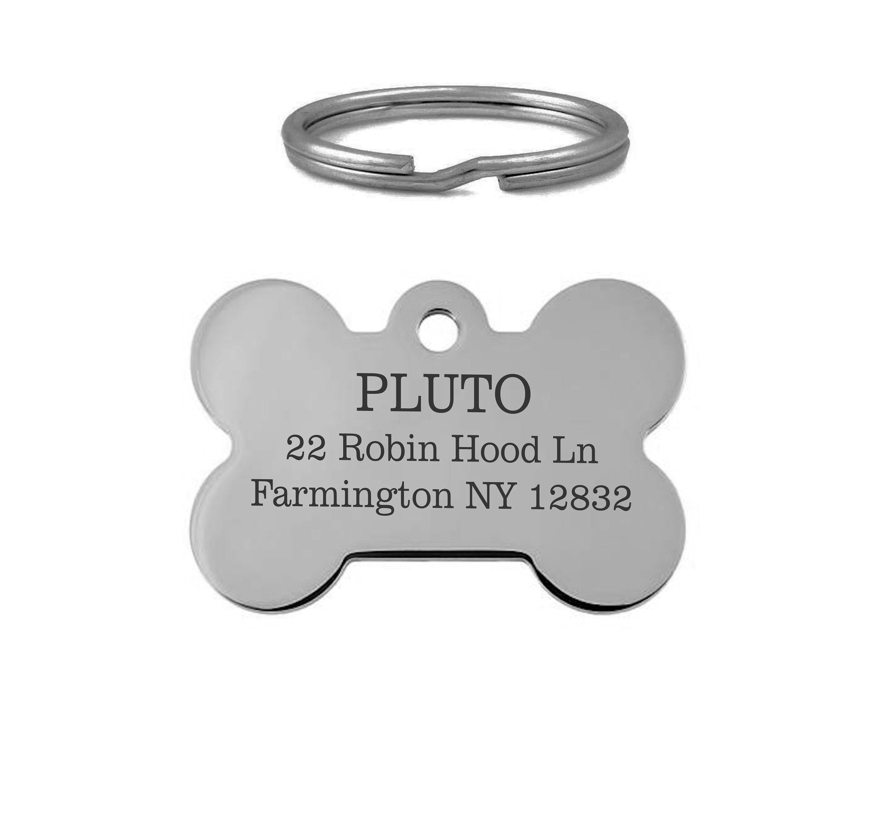 Silver bone top dog tag