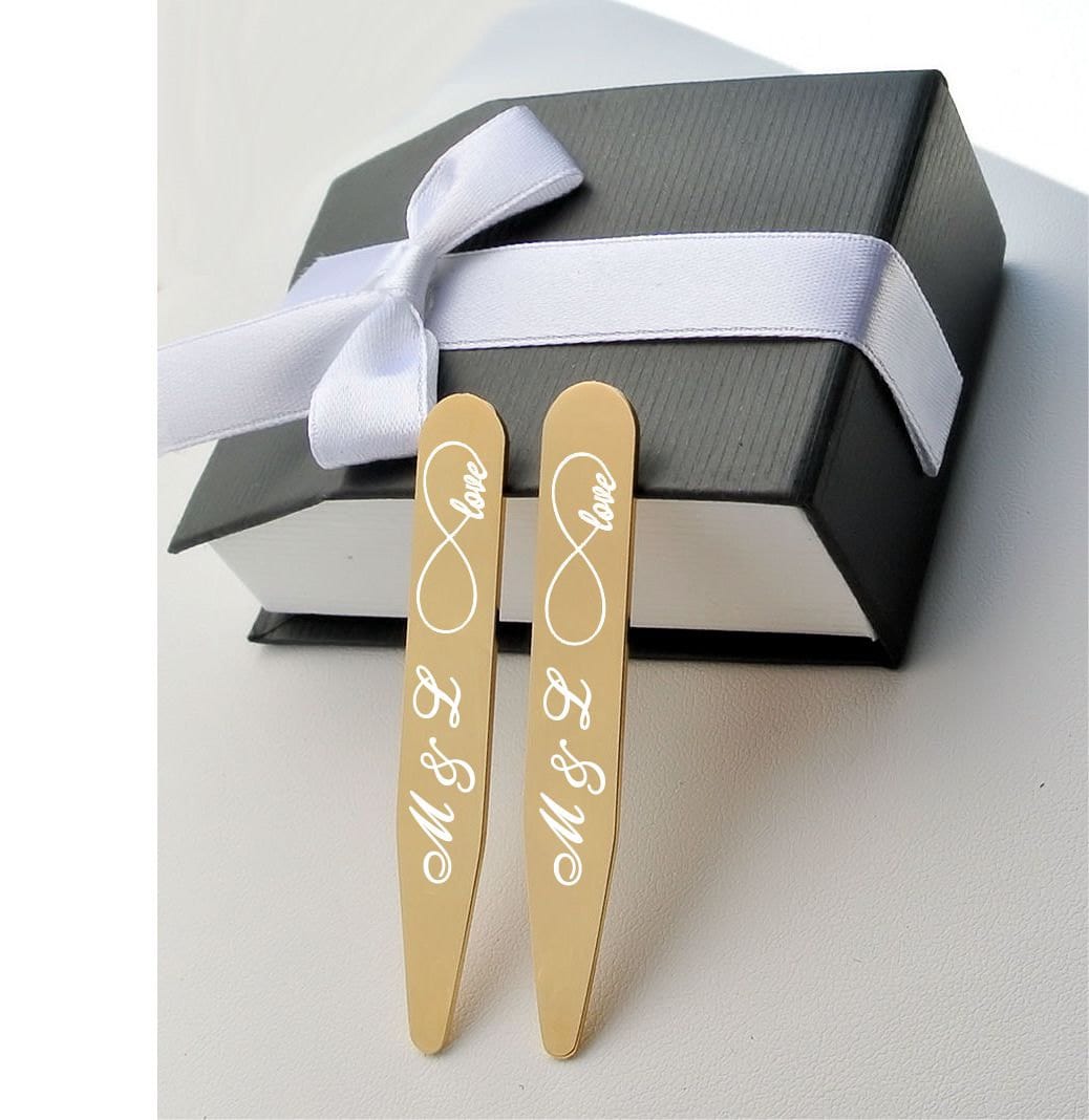 Collar Stays Personalized Collar Stays Premium Gold Collar Etsy