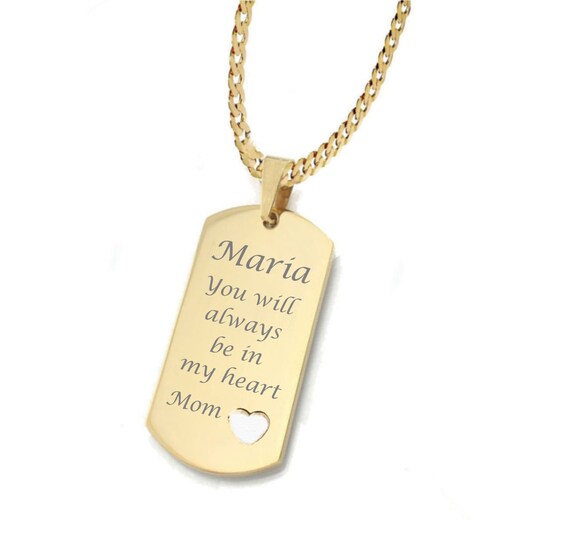 gold dog tag necklace womens