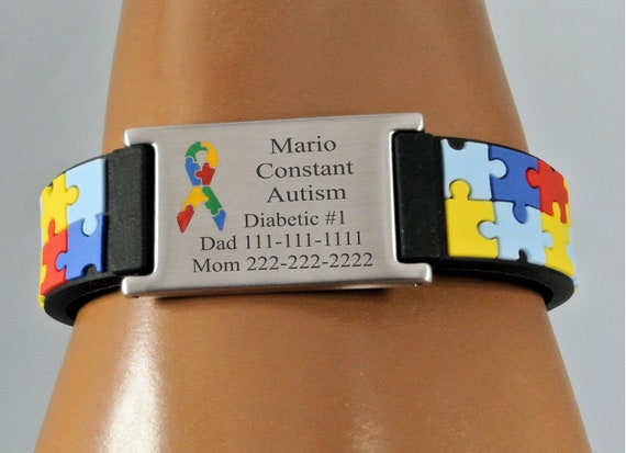 Vital ID Adjustable Medical Alert Bracelet For Kids - Bright Orange Nylon Wrap ID Bracelet