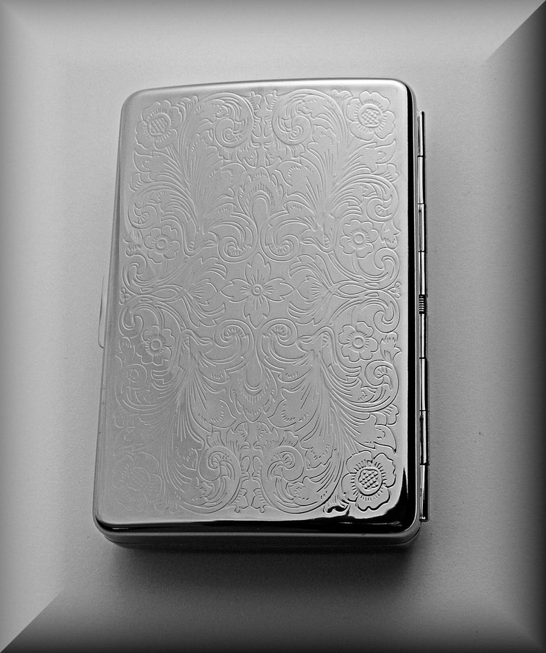 Personalized Cigarette Case, Engraved Cigarette Holder, CustomIsed Monogram Cigarillo Case, Double Sided Custom Pocket Cigarette Case image 3