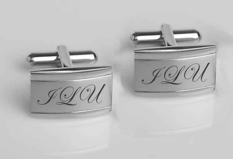 Personalized Cufflinks Engraved Initial Monogramed Cuff Links Etsy