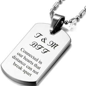 Engraved Men&#39;s Tungsten Dog Tag Necklace, Personalized Dog Tag, Silver Dog Tag Necklace, Custom Engraved Tungsten Pendant, Groomsman Gifts