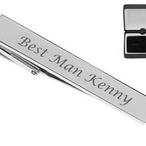 Personalized Tie Clip Silver Tie Clip Custom Engraved Free Best Man Gift For Him Dad Groom Groomsman Gift Wedding Gift, Buy 6 Get 7th Free image 8