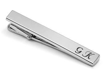Personalized Tie Clip Silver Tie Clip Custom Engraved Free Best Man Gift For Him Dad Groom Groomsman Gift Wedding Gift, Buy 6 Get 7th Free