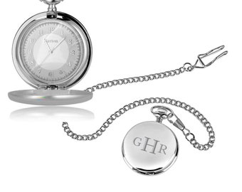 Reloj de bolsillo grabado, reloj de bolsillo personalizado, reloj de  bolsillo de acero inoxidable plateado grabado personalizado gratis, regalo  para
