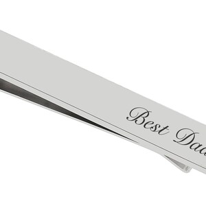 Personalized Tie Bar Engraved Tie Clip Silver Tie Clip Custom Tie Bar Gift For Groom Groomsman Best Man Wedding Favors Buy 6 Get 7th Free image 2
