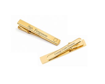 Engraved Police Badge Tie Clip – Personalized Gold Stainless Steel Buy 6 Get 7th Free