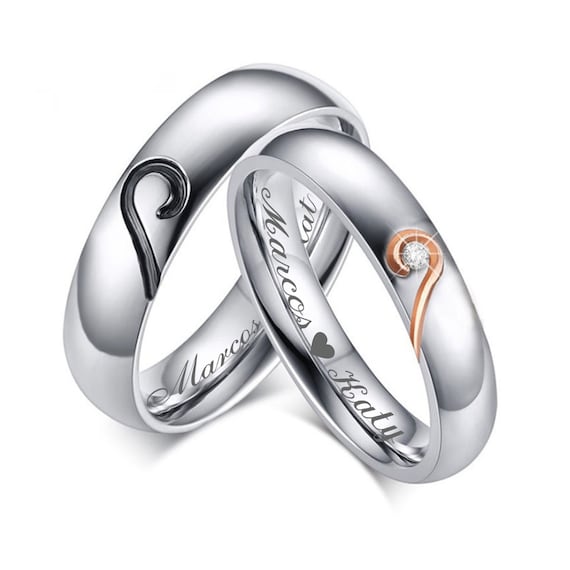 XAHH Couples Rings Engraved Mr and Mrs His Hers Matching Set Titanium Steel  Promise Anniversary Band Silver 5 Mrs: Buy Online at Best Price in UAE -  Amazon.ae