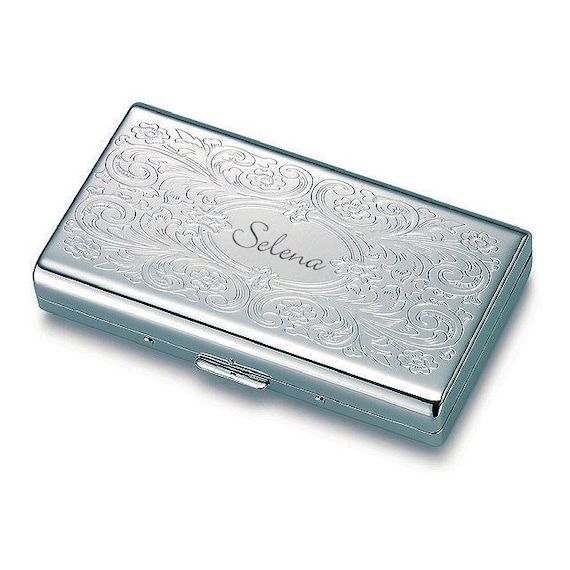 Personalized Paisley Double Sided Silver Cigarette Case 100 Size, Custom  Engraved Gift for Smoker