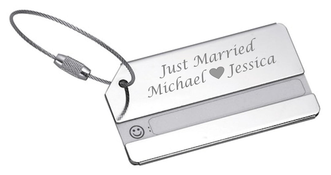 Custom Engraved Luggage Tag Silver Luggage Tag Engraved Etsy