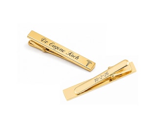 Engraved Gold Doctor Tie Clip - Personalized Caduceus Gift Buy 6 Get 7th Free