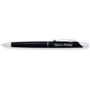 Personalized Silver & Black Enamel Ballpoint Pen Custom Engraved Free, Groomsmen, Father, Graduation Gift, Teacher Gift