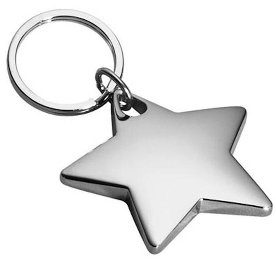 Silver Deluxe Star Keychain - ENGRAVED
