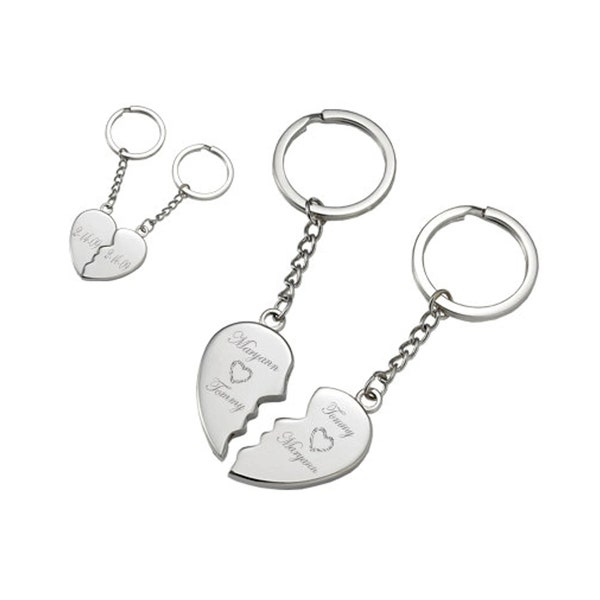 Broken Heart Keychain Etsy