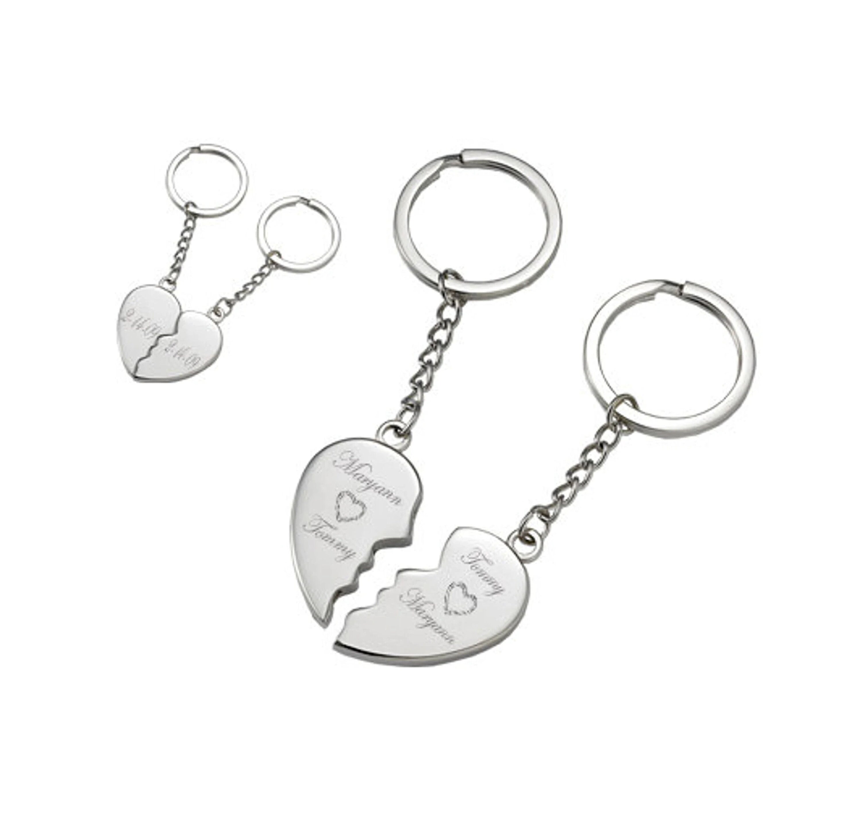 2 Unids/set Mejores Brotes Corazón Roto Mejores Amigos Llaveros Llaveros  Para Pareja Amante Joyería Llavero Regalos