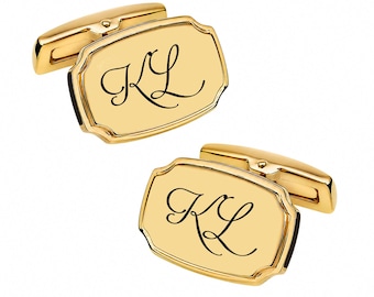 Personalized Gold Cufflinks, Laser Engraved, Groomsmen Gift Buy 6 Get 7th Free